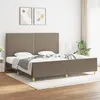 Image de vidaXL Bedframe zonder matras stof taupe 200x200 cm3125004