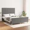 Image de vidaXL Bedframe zonder matras stof donkergrijs 140x190 cm3125050