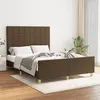 Image de vidaXL Bedframe zonder matras stof donkerbruin 140x190 cm3125052