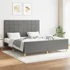 Image de vidaXL Bedframe zonder matras stof donkergrijs 160x200 cm3125066