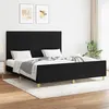 Image de vidaXL Bedframe zonder matras stof zwart 160x200 cm3125067
