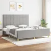Image de vidaXL Bedframe zonder matras stof lichtgrijs 180x200 cm3125073