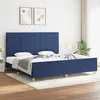 Image de vidaXL Bedframe zonder matras stof blauw 200x200 cm3125087