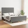 Image de vidaXL Bedframe zonder matras stof donkergrijs 140x190 cm3125131