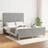 Image de vidaXL Bedframe zonder matras stof lichtgrijs 140x200 cm3125138