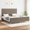 Image de vidaXL Bedframe zonder matras stof taupe 160x200 cm3125150