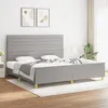 Image de vidaXL Bedframe zonder matras stof lichtgrijs 200x200 cm3125162