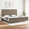 Image de vidaXL Bedframe zonder matras stof taupe 200x200 cm3125166
