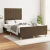 Image de vidaXL Bedframe zonder matras 120x200 cm stof donkerbruin3125206
