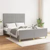 Image de vidaXL Bedframe zonder matras stof lichtgrijs 140x200 cm3125219