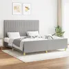 Image de vidaXL Bedframe zonder matras stof lichtgrijs 160x200 cm3125227