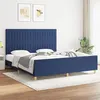 Image de vidaXL Bedframe zonder matras stof blauw 180x200 cm3125241