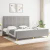 Image de vidaXL Bedframe zonder matras stof lichtgrijs 200x200 cm3125243