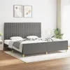 Image de vidaXL Bedframe zonder matras stof donkergrijs 200x200 cm3125244