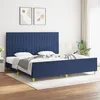 Image de vidaXL Bedframe zonder matras stof blauw 200x200 cm3125249