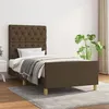 Image de vidaXL Bedframe zonder matras 80x200 cm stof donkerbruin3125255