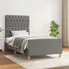 Image de vidaXL Bedframe zonder matras 100x200 cm stof donkergrijs3125277