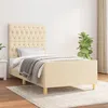 Image de vidaXL Bedframe zonder matras 100x200 cm stof cràmekleurig3125281