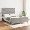 Image de vidaXL Bedframe zonder matras stof lichtgrijs 140x190 cm3125292