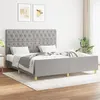 Image de vidaXL Bedframe zonder matras stof lichtgrijs 160x200 cm3125308