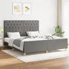 Image de vidaXL Bedframe zonder matras stof donkergrijs 160x200 cm3125309