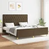 Image de vidaXL Bedframe zonder matras stof donkerbruin 160x200 cm3125311