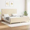 Image de vidaXL Bedframe zonder matras stof cràmekleurig 160x200 cm3125313