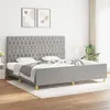 Image de Cadre de lit sans matelas avec tête de lit gris clair tissu