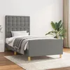 Image de vidaXL Bedframe met hoofdbord stof donkergrijs 80x200 cm3125334