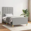 Image de vidaXL Bedframe met hoofdeinde stof lichtgrijs 90x190 cm3125341