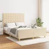 Image de vidaXL Bedframe zonder matras stof cràmekleurig 140x190 cm3125378