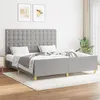 Image de vidaXL Bedframe zonder matras stof lichtgrijs 160x200 cm3125389
