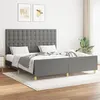 Image de vidaXL Bedframe zonder matras stof donkergrijs 160x200 cm3125390
