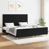 Image de vidaXL Bedframe zonder matras stof zwart 160x200 cm3125391