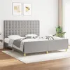 Image de vidaXL Bedframe met hoofdeinde stof lichtgrijs 180x200 cm3125397
