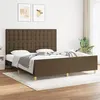 Image de vidaXL Bedframe met hoofdeinde stof donkerbruin 180x200 cm3125400