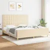 Image de vidaXL Bedframe met hoofdeinde stof cràmekleurig 180x200 cm3125402