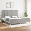 Image de vidaXL Bedframe zonder matras stof lichtgrijs 200x200 cm3125405