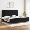 Image de Cadre de lit sans matelas noir 200x200 cm tissu