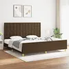 Image de vidaXL Bedframe zonder matras stof donkerbruin 200x200 cm3125408