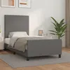 Image de vidaXL Bedframe met hoofdbord kunstleer grijs 90x200 cm3125431