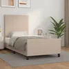 Image de vidaXL Bedframe met hoofdbord kunstleer cappuccinokleurig 100x200 cm3125438