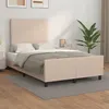 Image de vidaXL Bedframe met hoofdbord kunstleer cappuccinokleurig 120x200 cm3125444
