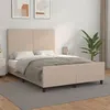 Image de vidaXL Bedframe met hoofdbord kunstleer cappucinnokleurig 140x190 cm3125450