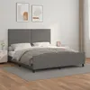 Image de vidaXL Bedframe met hoofdbord kunstleer grijs 160x200 cm3125461