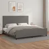 Image de vidaXL Bedframe met hoofdbord kunstleer grijs 200x200 cm3125473