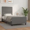 Image de vidaXL Bedframe met hoofdbord kunstleer grijs 100x200 cm3125498