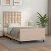 Image de vidaXL Bedframe met hoofdbord kunstleer cappucinnokleurig 90x190 cm3125548