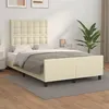 Image de vidaXL Cadre de lit avec tête de lit Crème 120x200 cm Similicuir