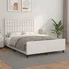 Image de vidaXL Bedframe met hoofdbord kunstleer wit 140x190 cm3125568